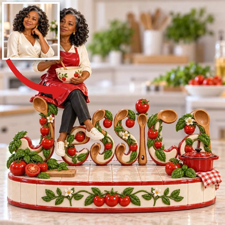 Personalized Custom Photo Cooking Custom Shaped Acrylic Plaque - Gift for Older Women Who Cook