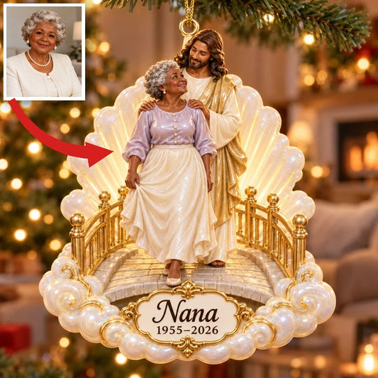 Personalisierte 3D Weihnachtsornament Jesus Himmelsbrücke - Großmutter Erinnerungsstück