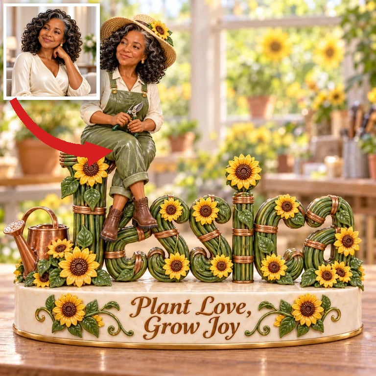 Personalized Custom Photo Gardening 3D Name Figurine - Gift for Older Women