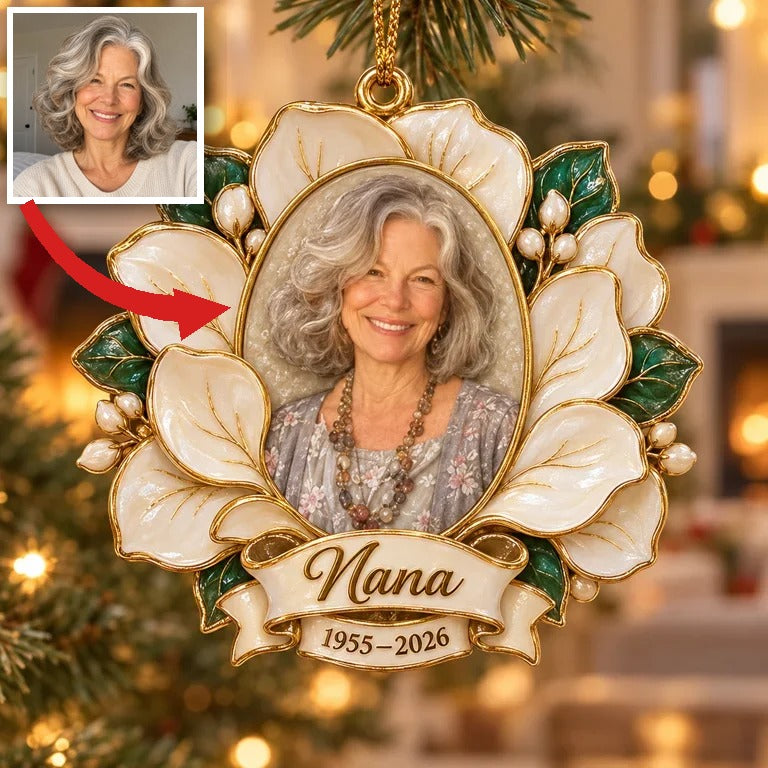 Personalisierte 3D Weihnachtsornament mit Foto - Erinnerungsstück für Großmutter