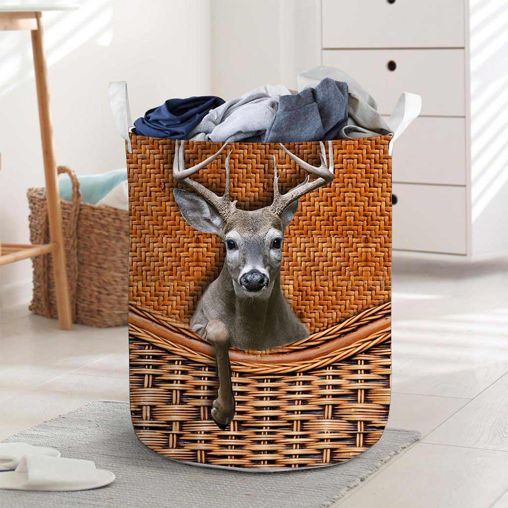 Panier de rangement de chasse mignon avec un cerf qui regarde 0622