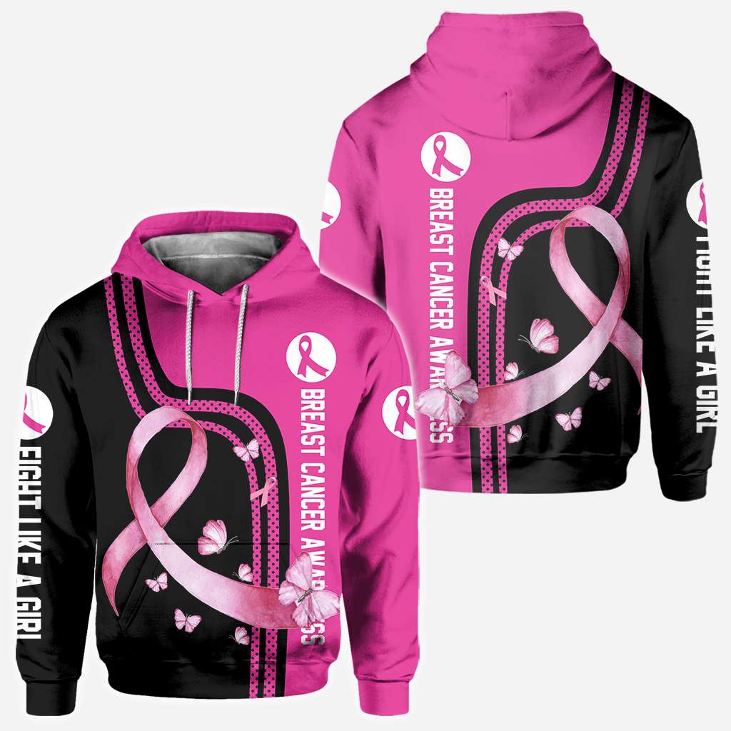 Combattez comme une fille - T-shirt et sweat à capuche « Sensibilisation au cancer du sein » 0822