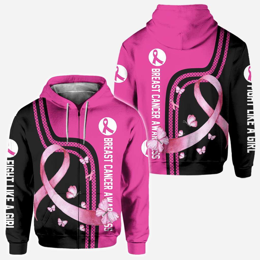Combattez comme une fille - T-shirt et sweat à capuche « Sensibilisation au cancer du sein » 0822