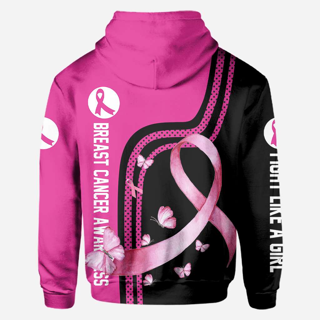 Combattez comme une fille - T-shirt et sweat à capuche « Sensibilisation au cancer du sein » 0822