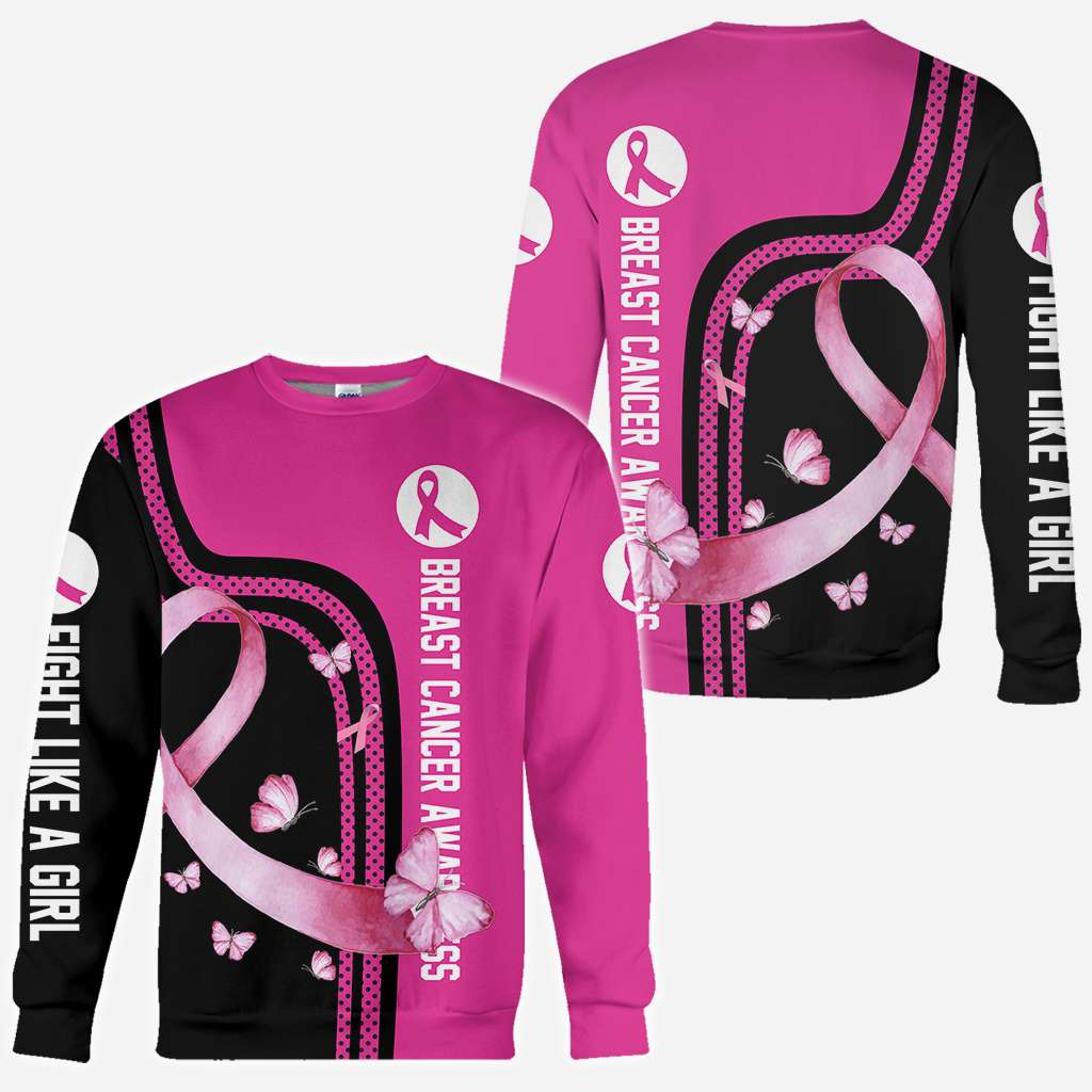 Combattez comme une fille - T-shirt et sweat à capuche « Sensibilisation au cancer du sein » 0822