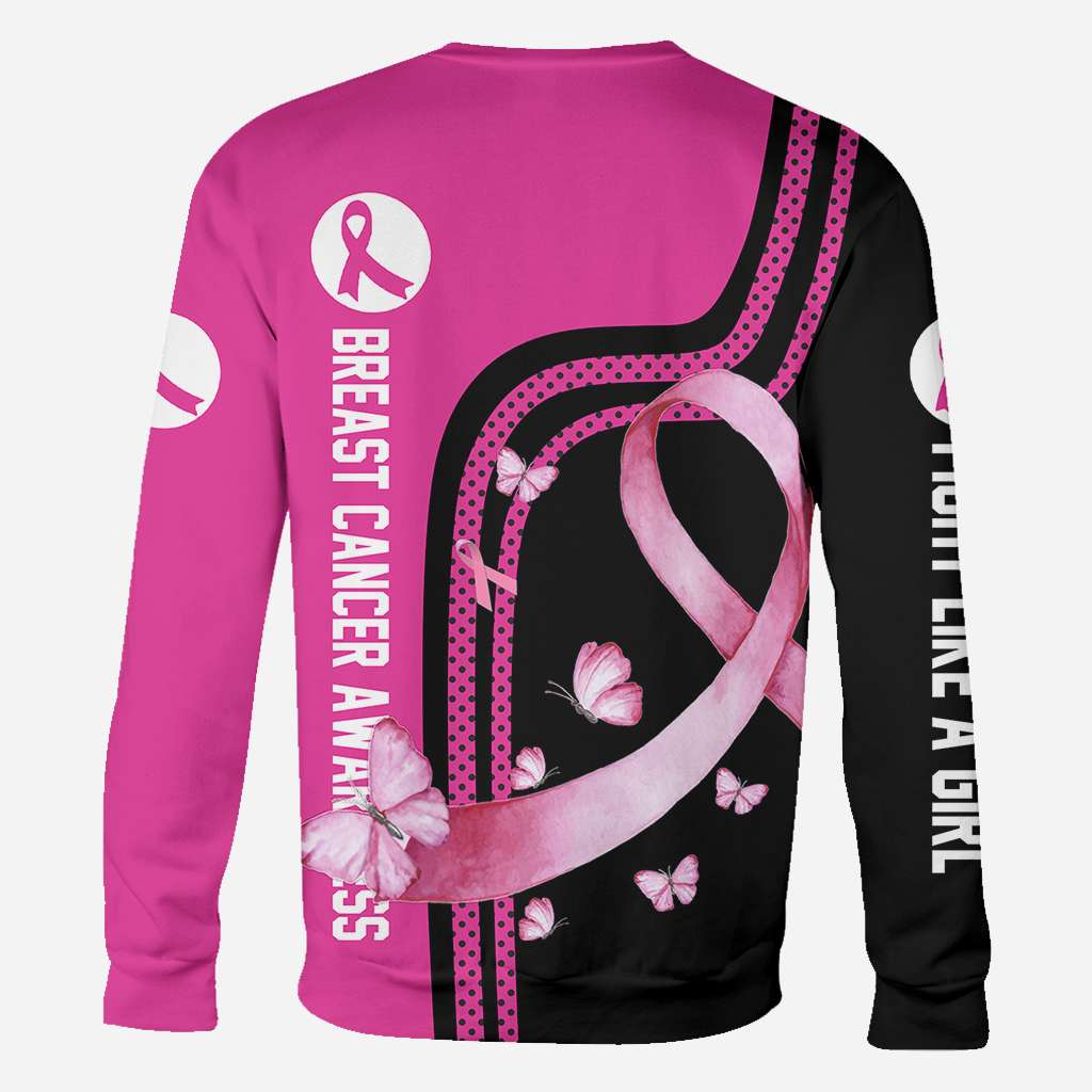 Combattez comme une fille - T-shirt et sweat à capuche « Sensibilisation au cancer du sein » 0822