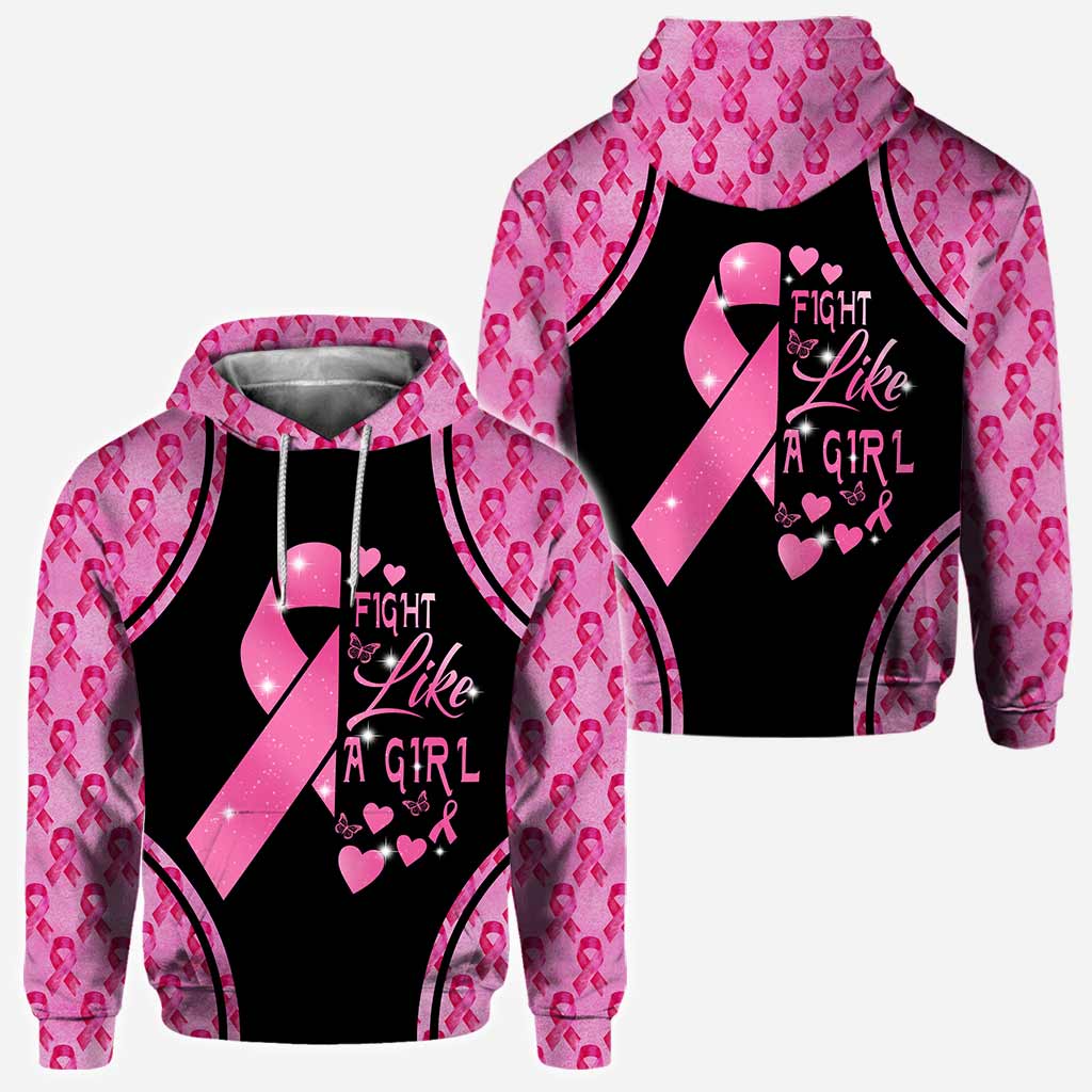 Kämpfe wie ein Mädchen – T-Shirt und Hoodie zur Sensibilisierung für Brustkrebs 0822