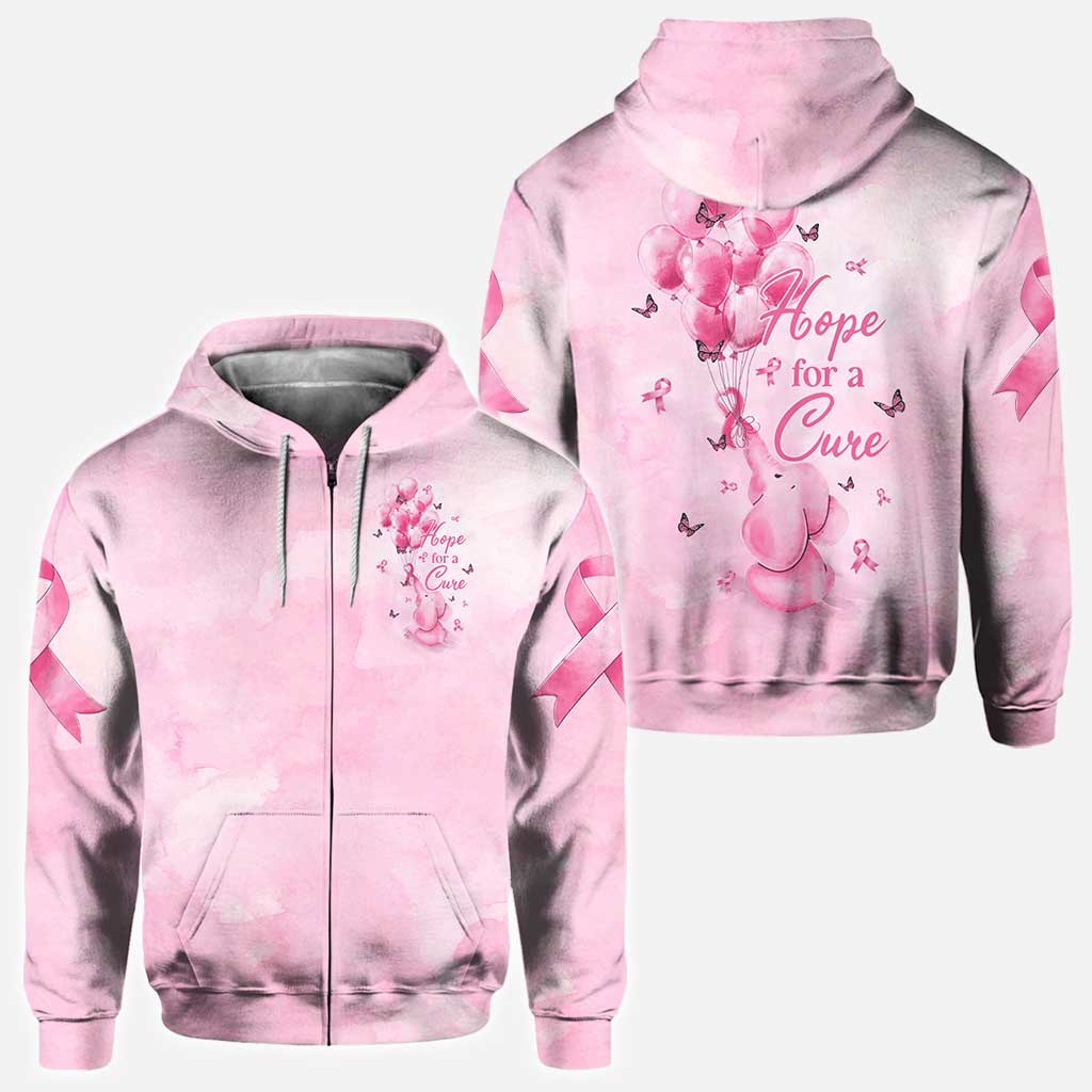 Hoffnung auf Heilung Elefant - T-Shirt und Hoodie zur Sensibilisierung für Brustkrebs 0822