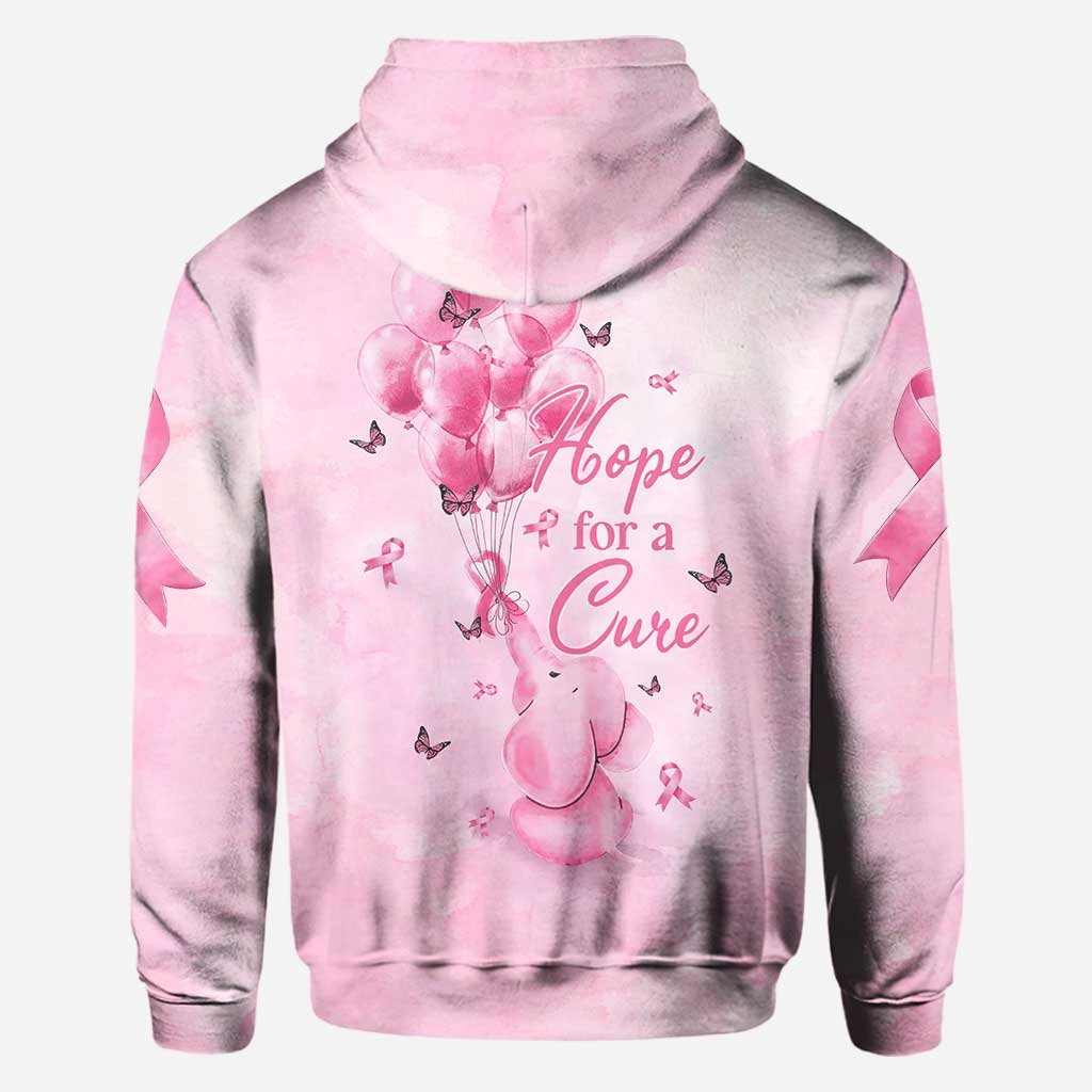 Hoffnung auf Heilung Elefant - T-Shirt und Hoodie zur Sensibilisierung für Brustkrebs 0822