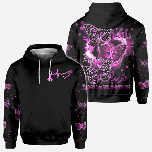 Foi, Espoir, Amour, Cancer du Sein - T-shirt et Sweat à Capuche Sensibilisation au Cancer du Sein 0822