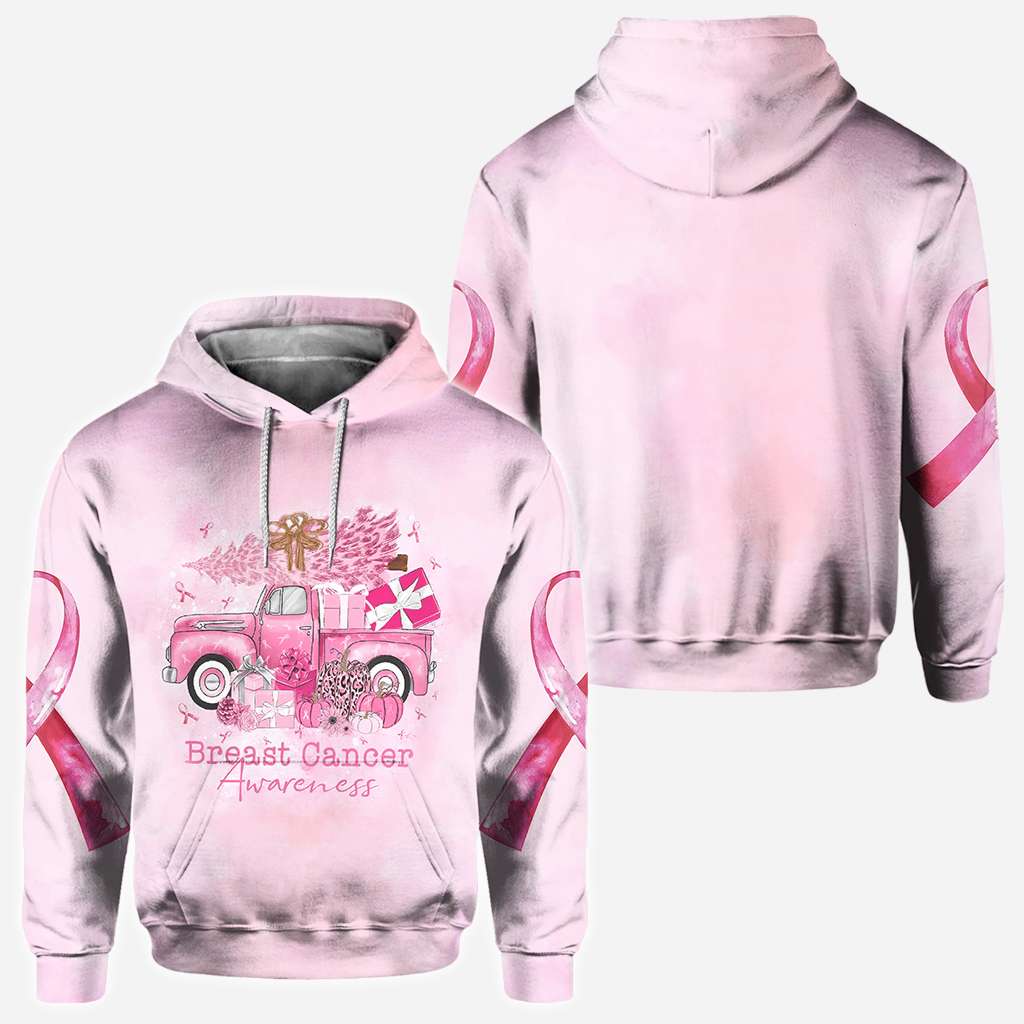 Weihnachten mit Brustkrebs-Truck – T-Shirt und Hoodie mit Brustkrebs-Motiv 0822