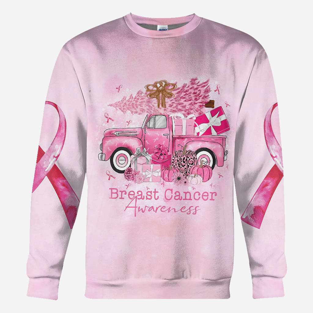 Weihnachten mit Brustkrebs-Truck – T-Shirt und Hoodie mit Brustkrebs-Motiv 0822