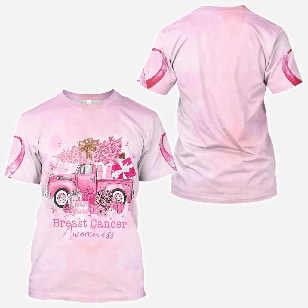Weihnachten mit Brustkrebs-Truck – T-Shirt und Hoodie mit Brustkrebs-Motiv 0822
