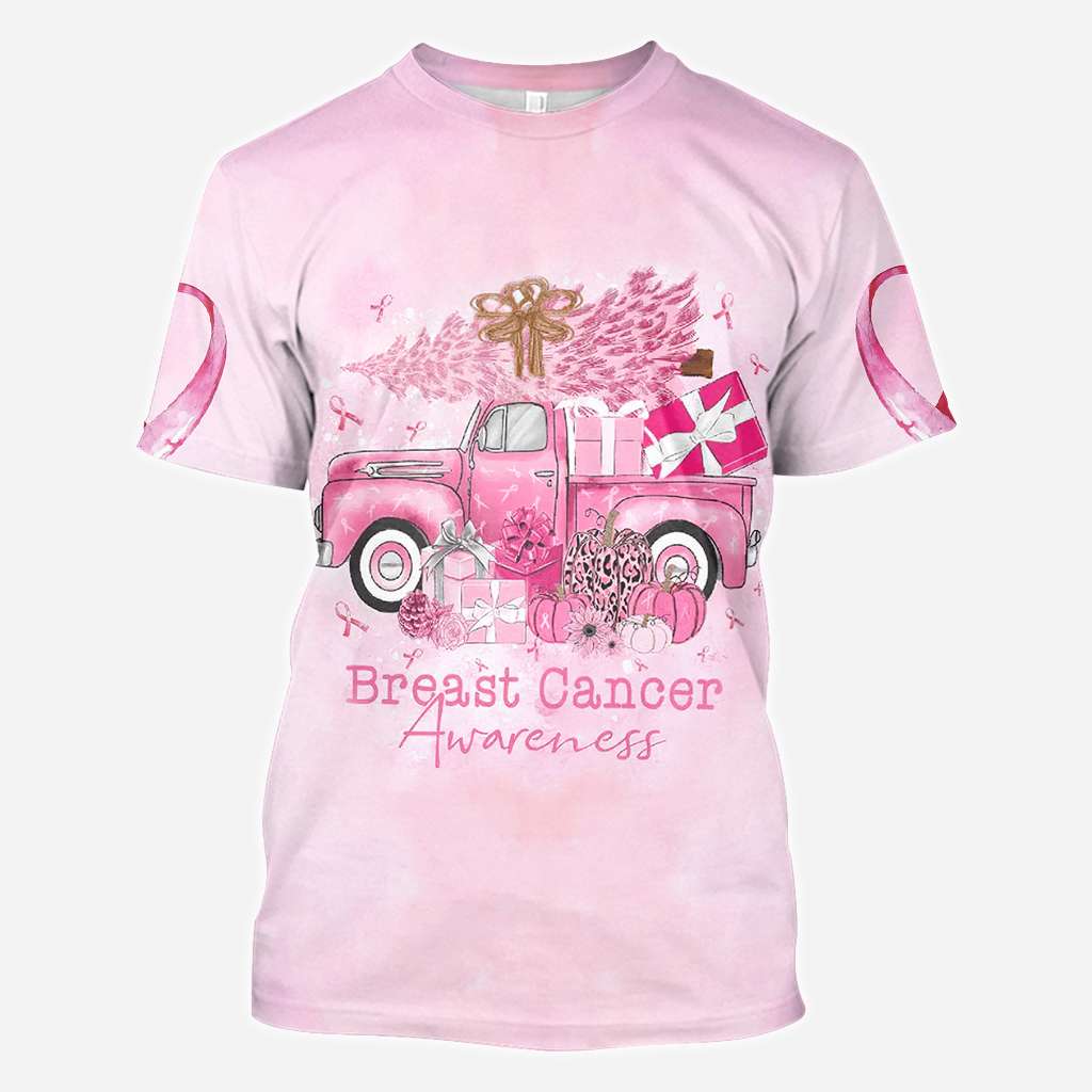 Weihnachten mit Brustkrebs-Truck – T-Shirt und Hoodie mit Brustkrebs-Motiv 0822