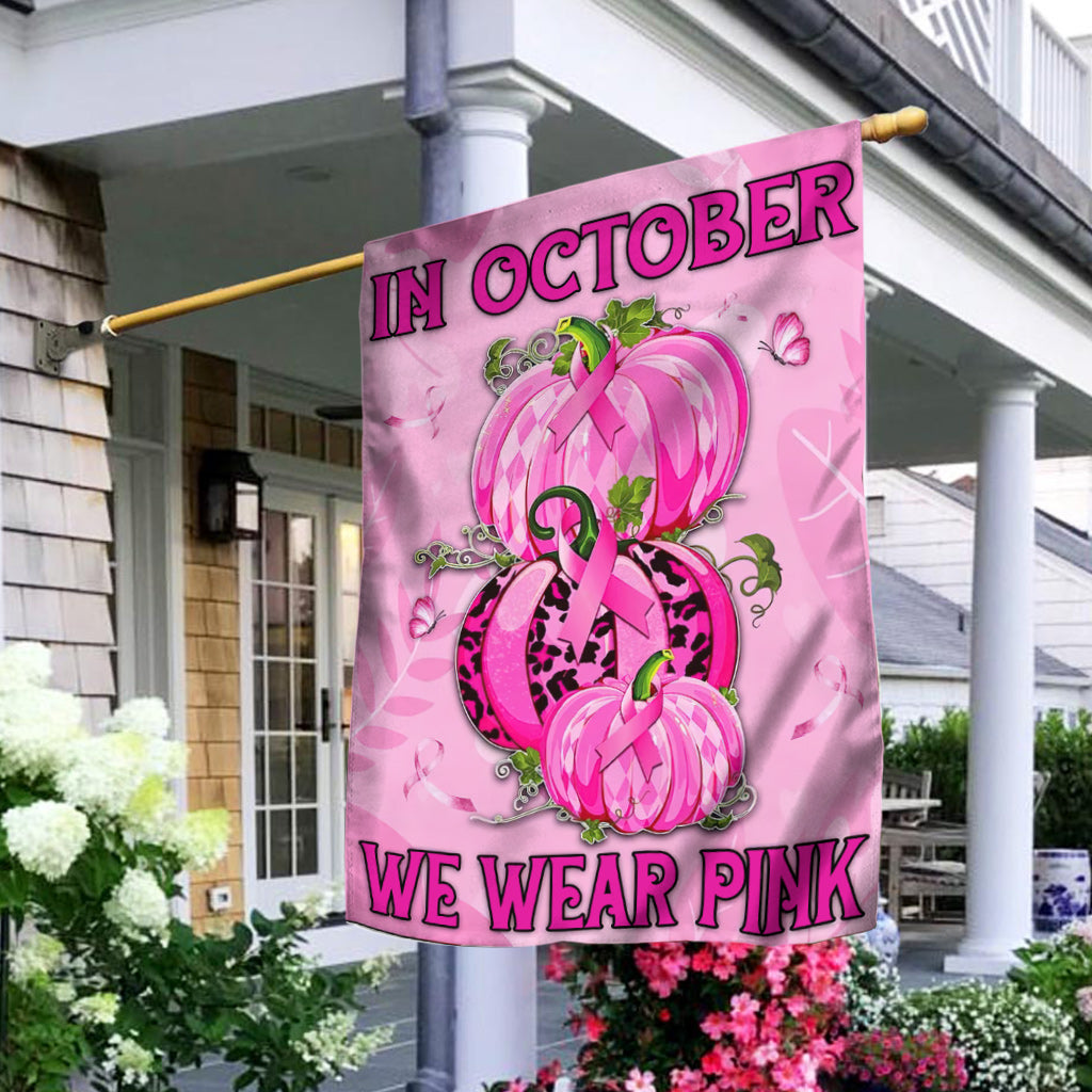 En octobre, nous portons du rose - Drapeau de sensibilisation au cancer du sein 0822