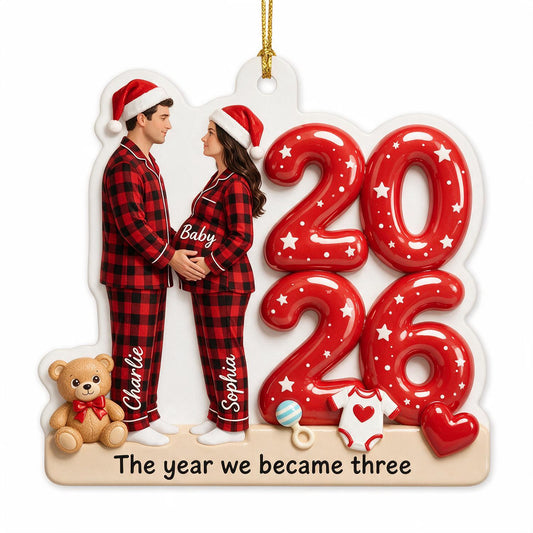 Personalisierte Weihnachtsornament für werdende Eltern 2026 | Neugeborenes Schwangerschaftsgeschenk