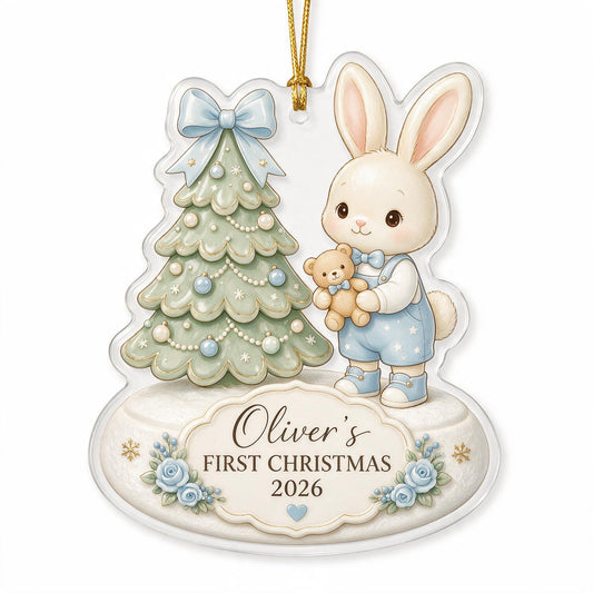 Ornement en acrylique personnalisé pour le premier Noël du bébé - Cadeau souvenir