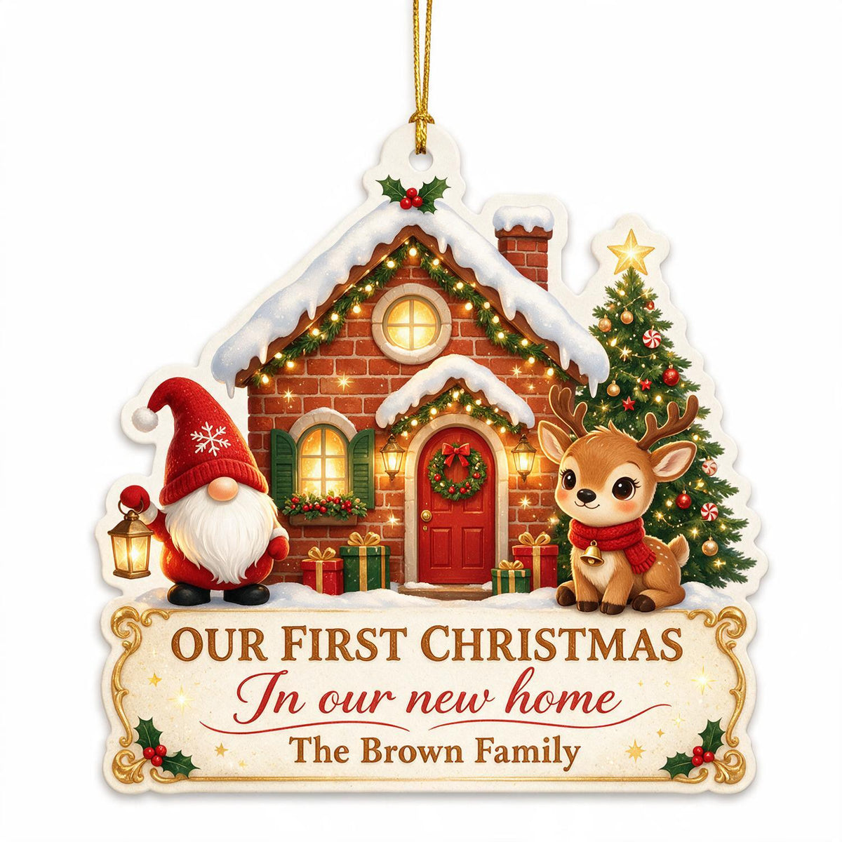 Personalized Christmas First Christmas in Our New Home Acrylic Ornament, Housewarming Gift New Home Decor