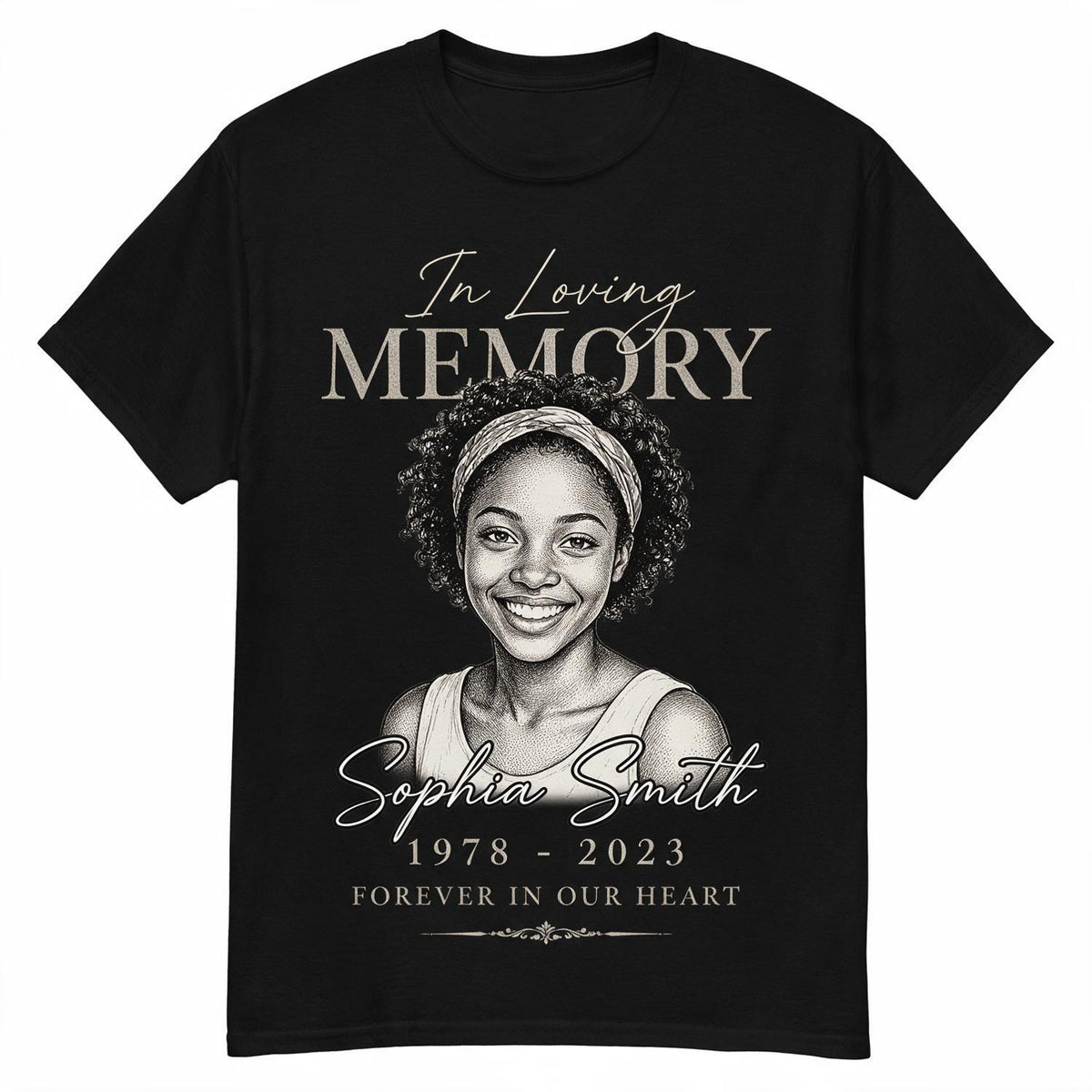 In Loving Memorial Forever In Our Hearts - Personalized Shirt - Memorial Sympathy Gift