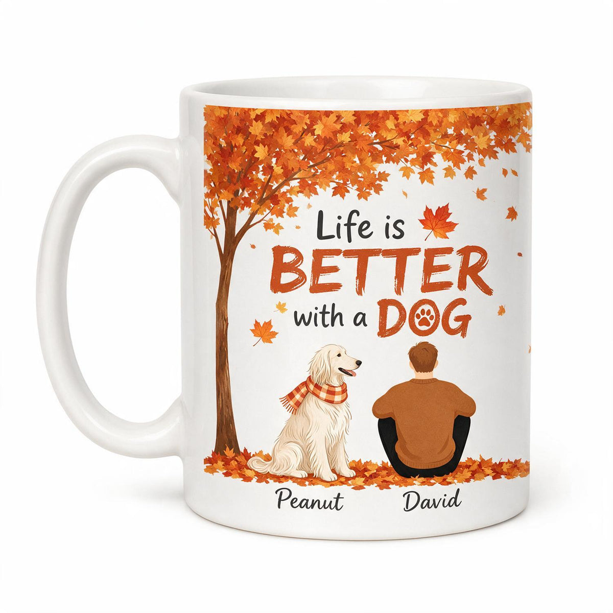 Personalized Fall Dog Dad Life Is Better With A Pet Mug, Custom Pet Dad Gift