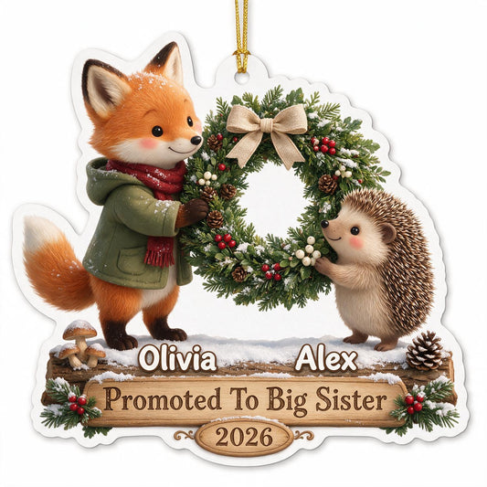Personalisierte Weihnachtsornament für großen Bruder oder Schwester, neues Baby Familiengeschenk