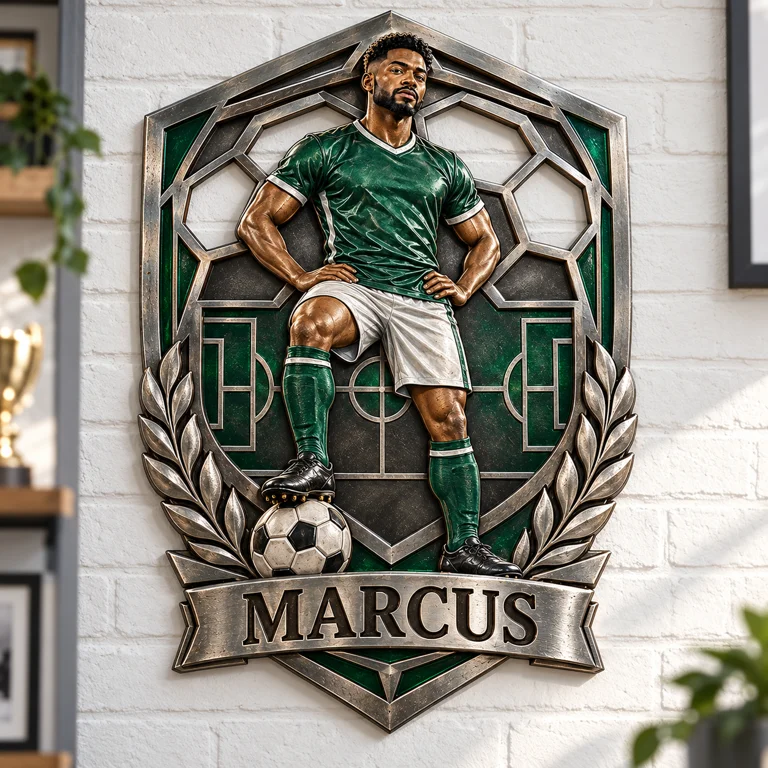 Personalisierte 3D-gedruckte Metalltafel mit Foto - Geschenk für junge Männer
