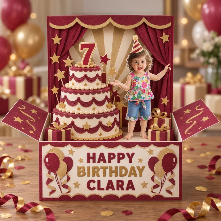 Carte Pop-Up Personnalisée pour Anniversaire