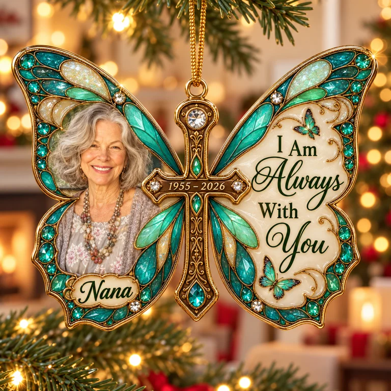Personalisierte 3D Weihnachtsornament Schmetterling - Erinnerungsstück für Großmutter