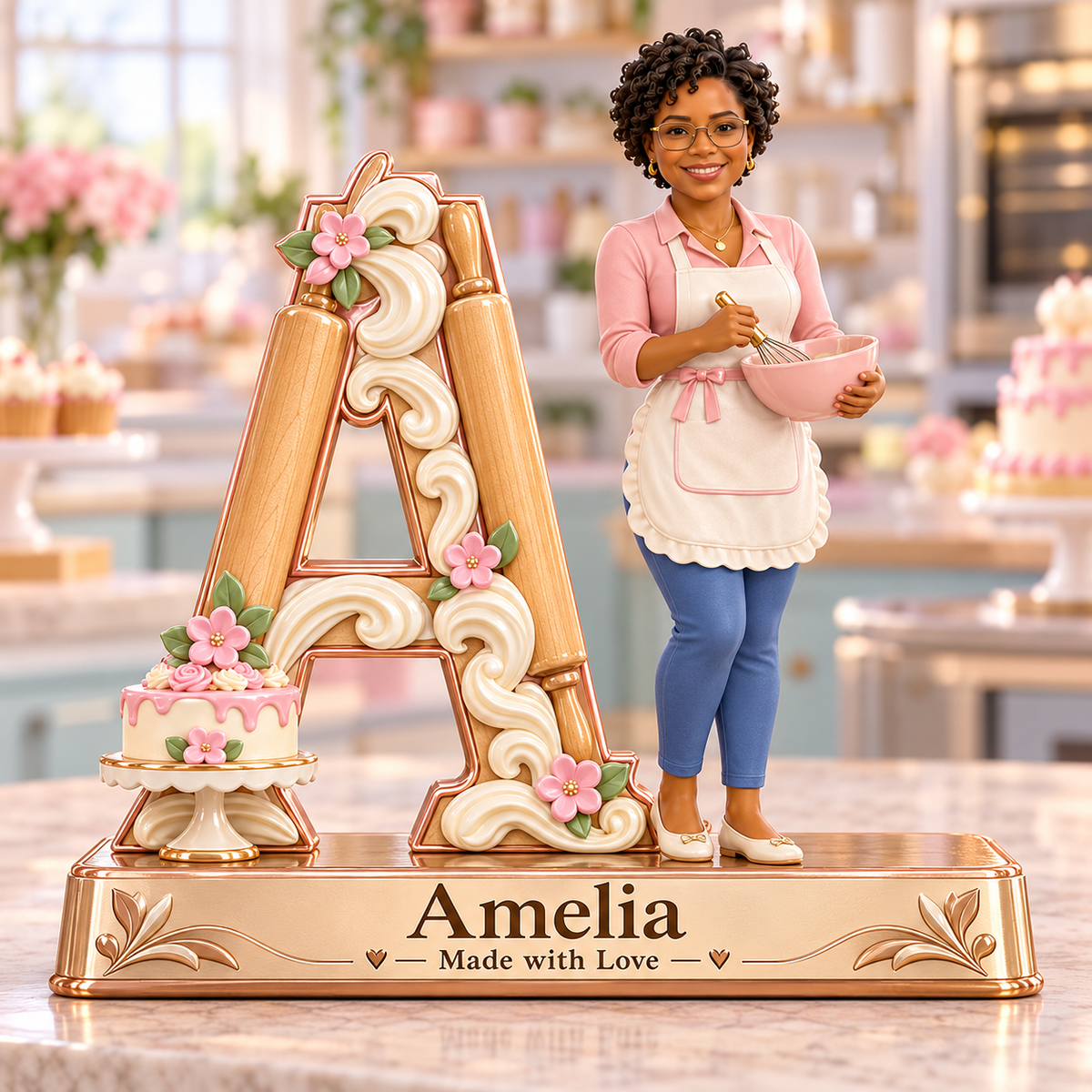 Personalized Custom Photo Baking 3D Letter Plaque - Gift for Women