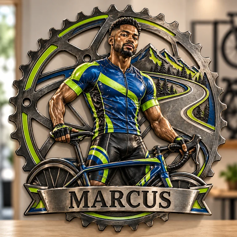 Personalisierte 3D-gedruckte Metalltafel mit Foto - Geschenk für junge Männer