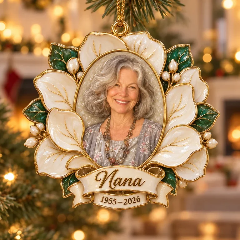 Personalisierte 3D Weihnachtsornament mit Foto - Erinnerungsstück für Großmutter