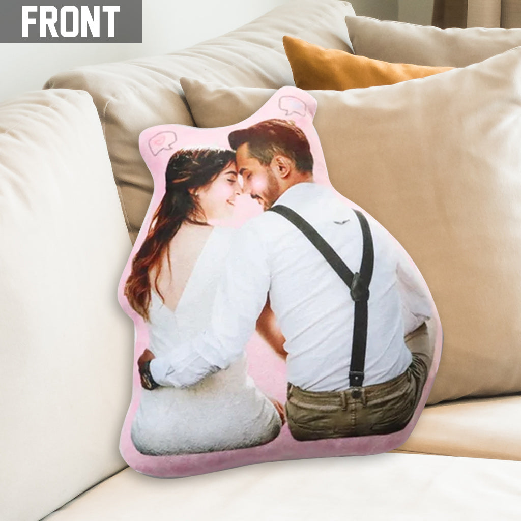 Photo Inserted Couple - Personalized Couple Shaped Pillow