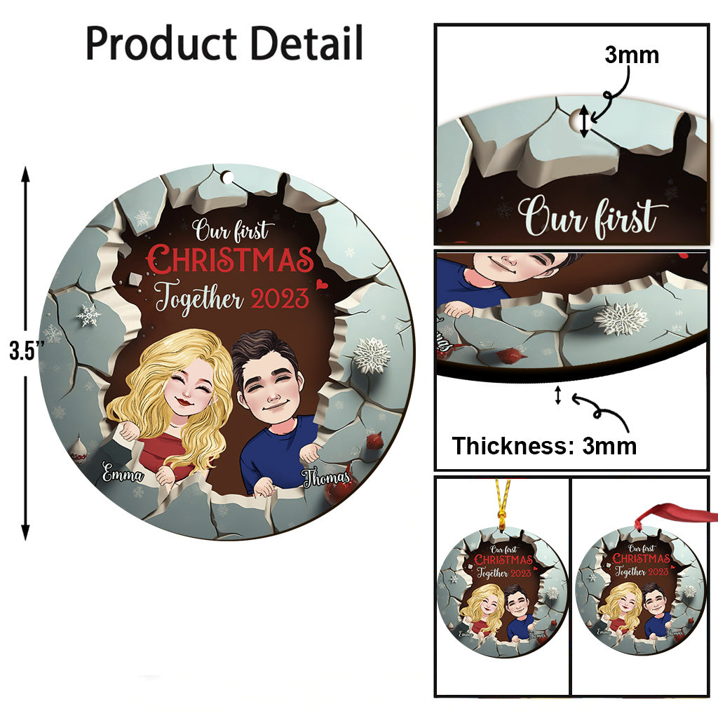 Our First Christmas Together - Personalized Couple Ornament