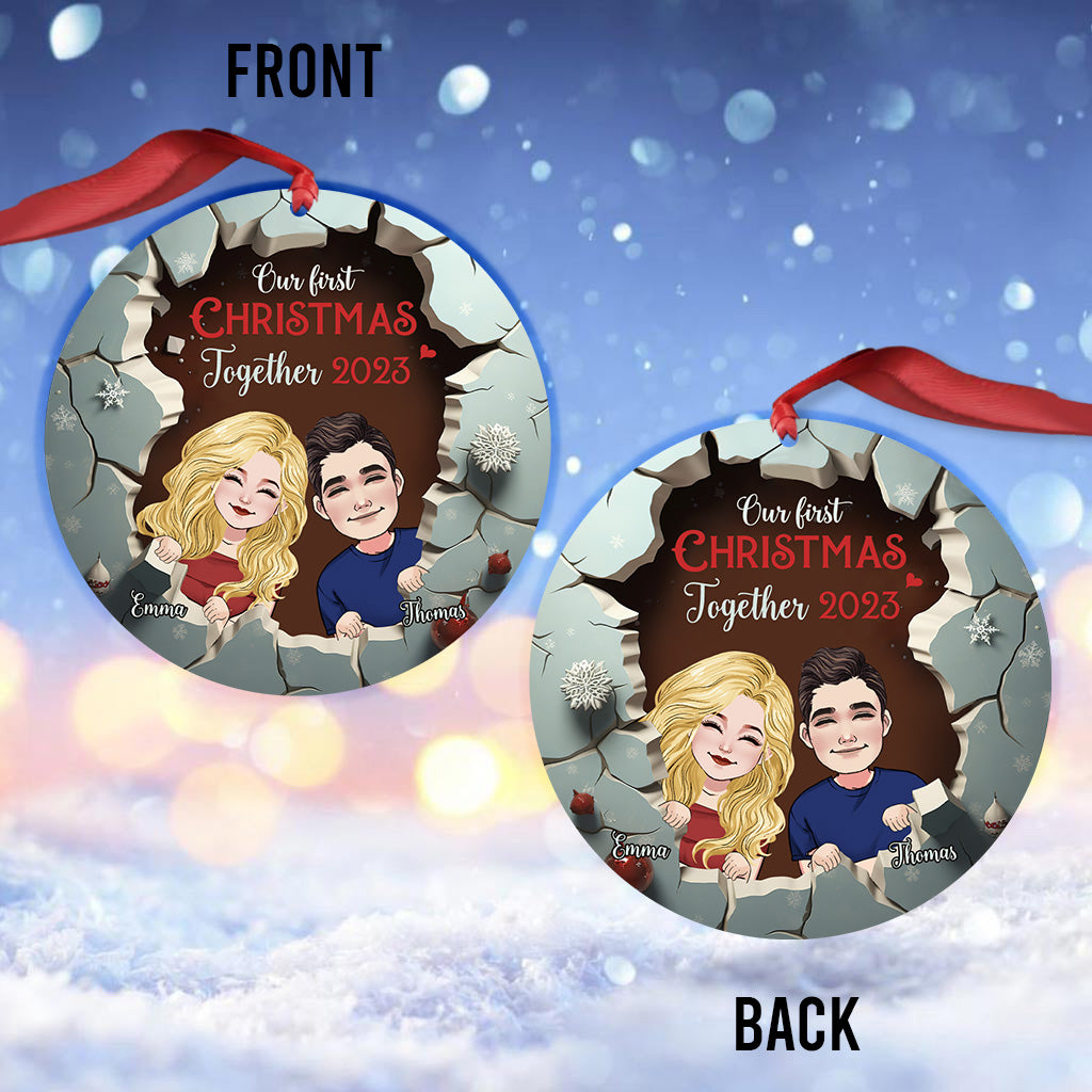 Our First Christmas Together - Personalized Couple Ornament