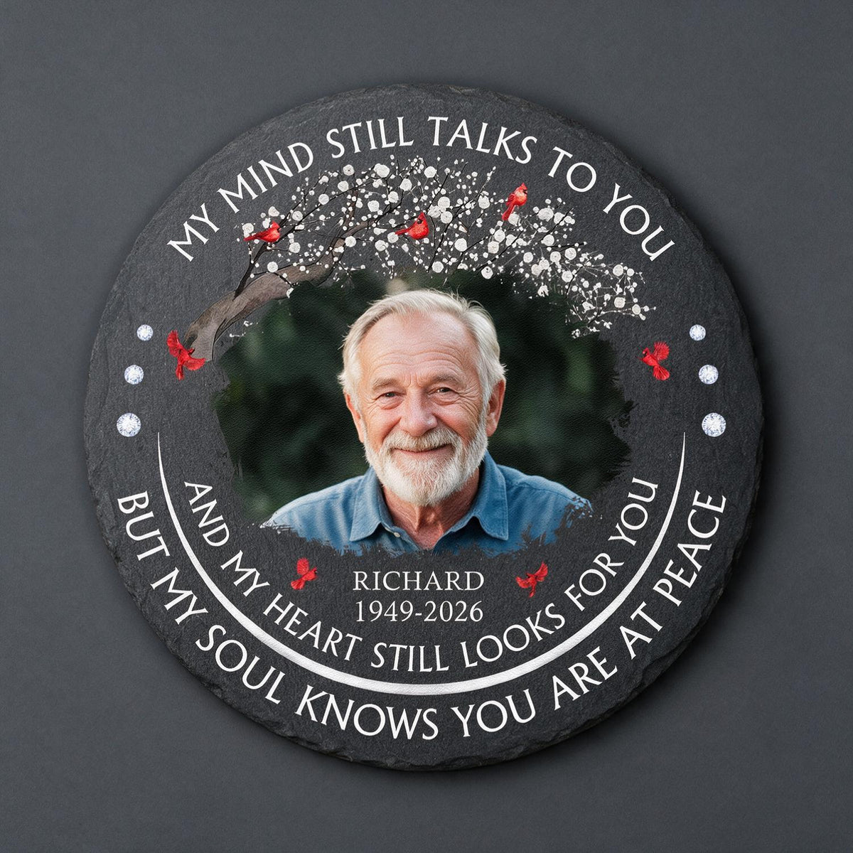 Personalized Memorial Photo Garden Stone | Sympathy Gift for Loss of Loved One