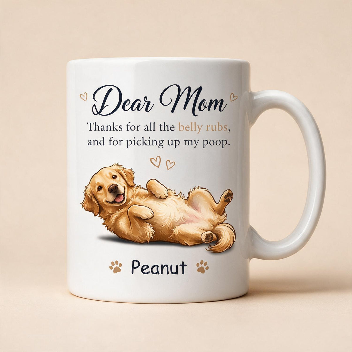 Dear Dad Mom Thank You For All The Belly Rubs Custom Dog Photo - Personalized Mug - Gift For Dog Lover