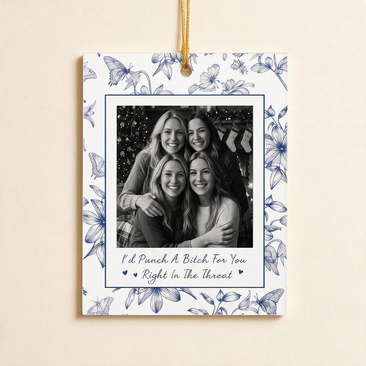 Ornement de Noël Photo Personnalisé Meilleurs Amis en Acrylique, Cadeau Amusant d'Amitié