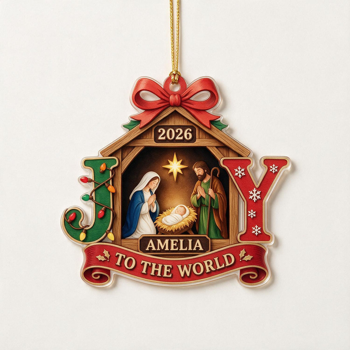 Ornement Acrylique Personnalisé Noël Premier Noël Crèche JOIE Cadeau Souvenir
