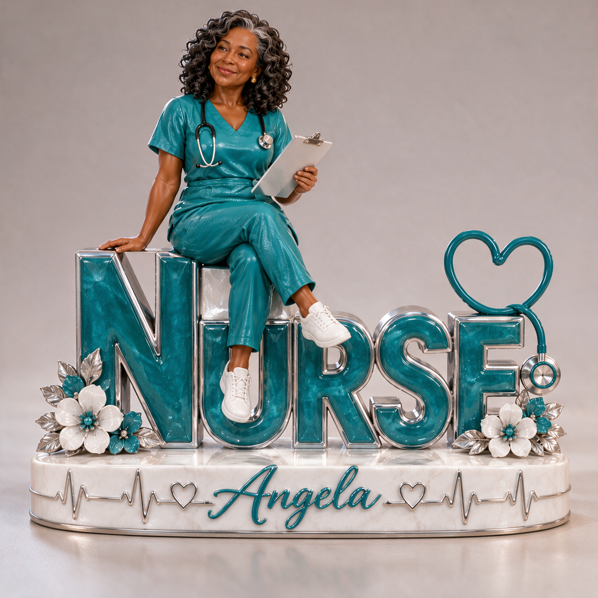 Personalized Custom Photo Nurse Custom Shaped Acrylic Plaque - Gift for Older Women