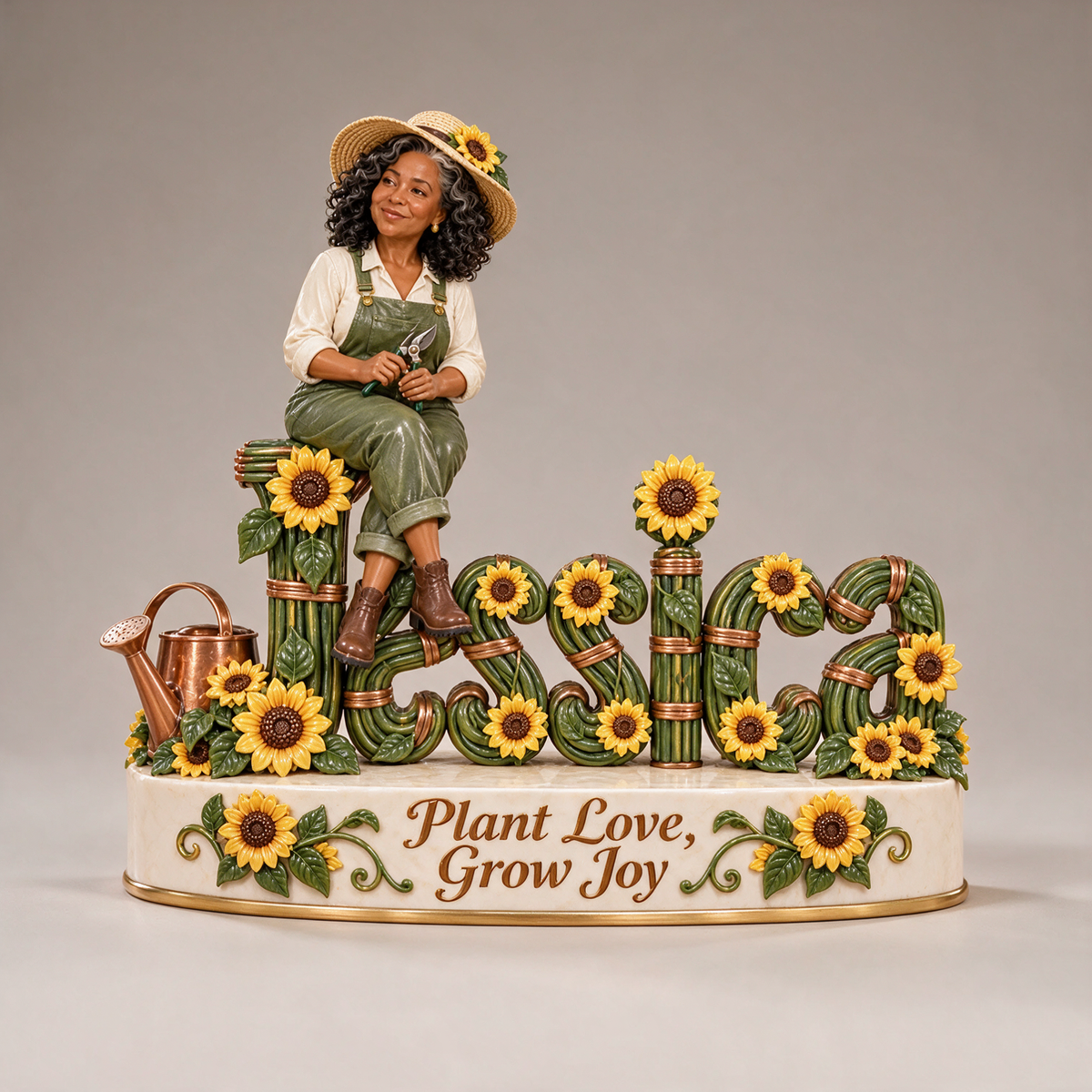 Personalized Custom Photo Gardening 3D Name Figurine - Gift for Older Women