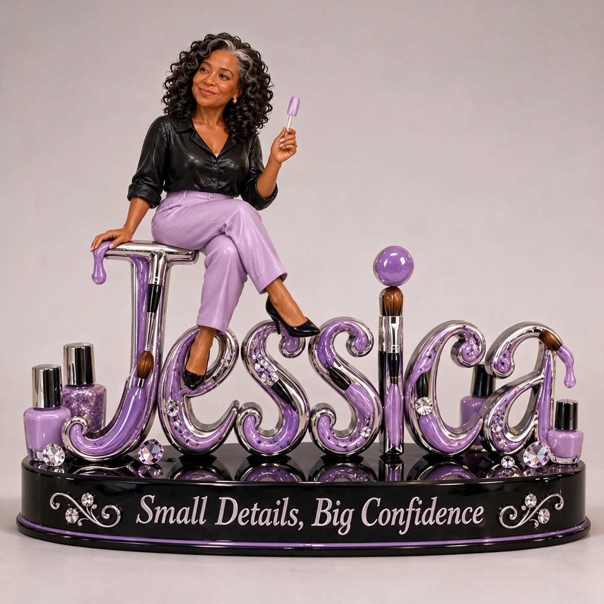 Personalized Custom Photo Nail Artist 3D Name Figurine - Gift for Older Women