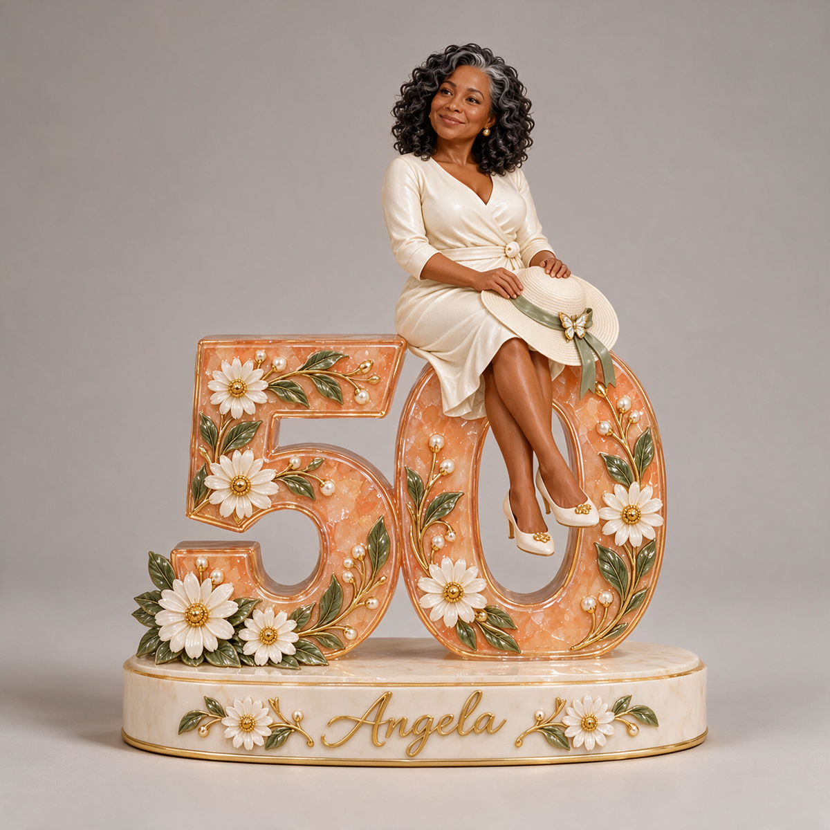 Personalized Custom Photo Daisy Custom Shaped Acrylic Plaque - 50th Birthday Gift for Women