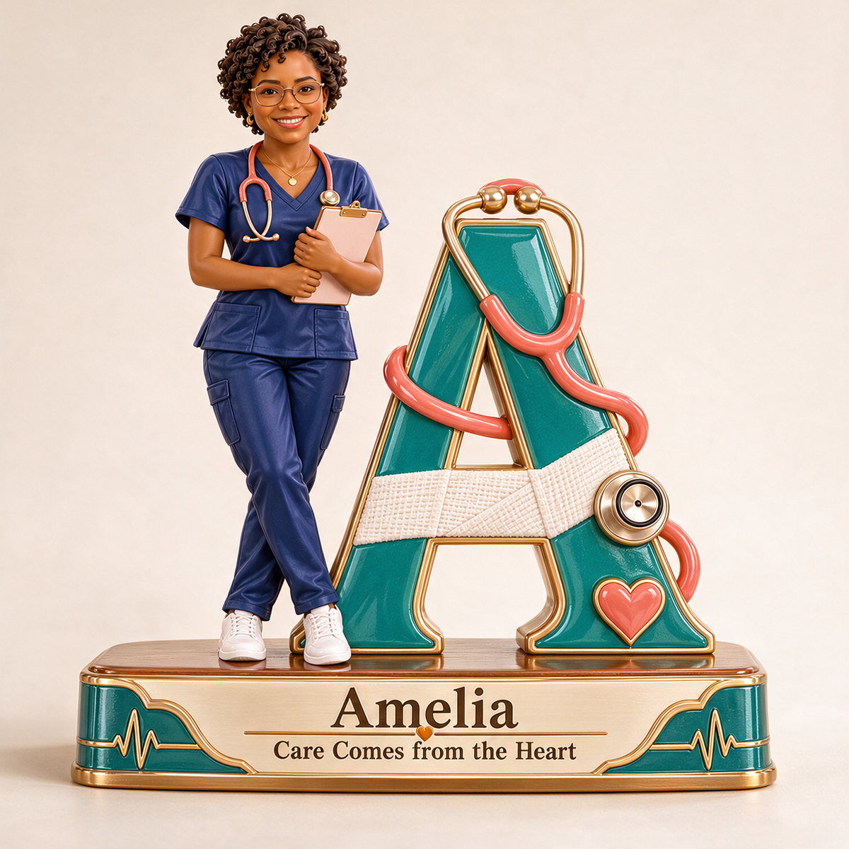 Personalized Custom Photo Nurse 3D Letter Plaque - Gift for Women