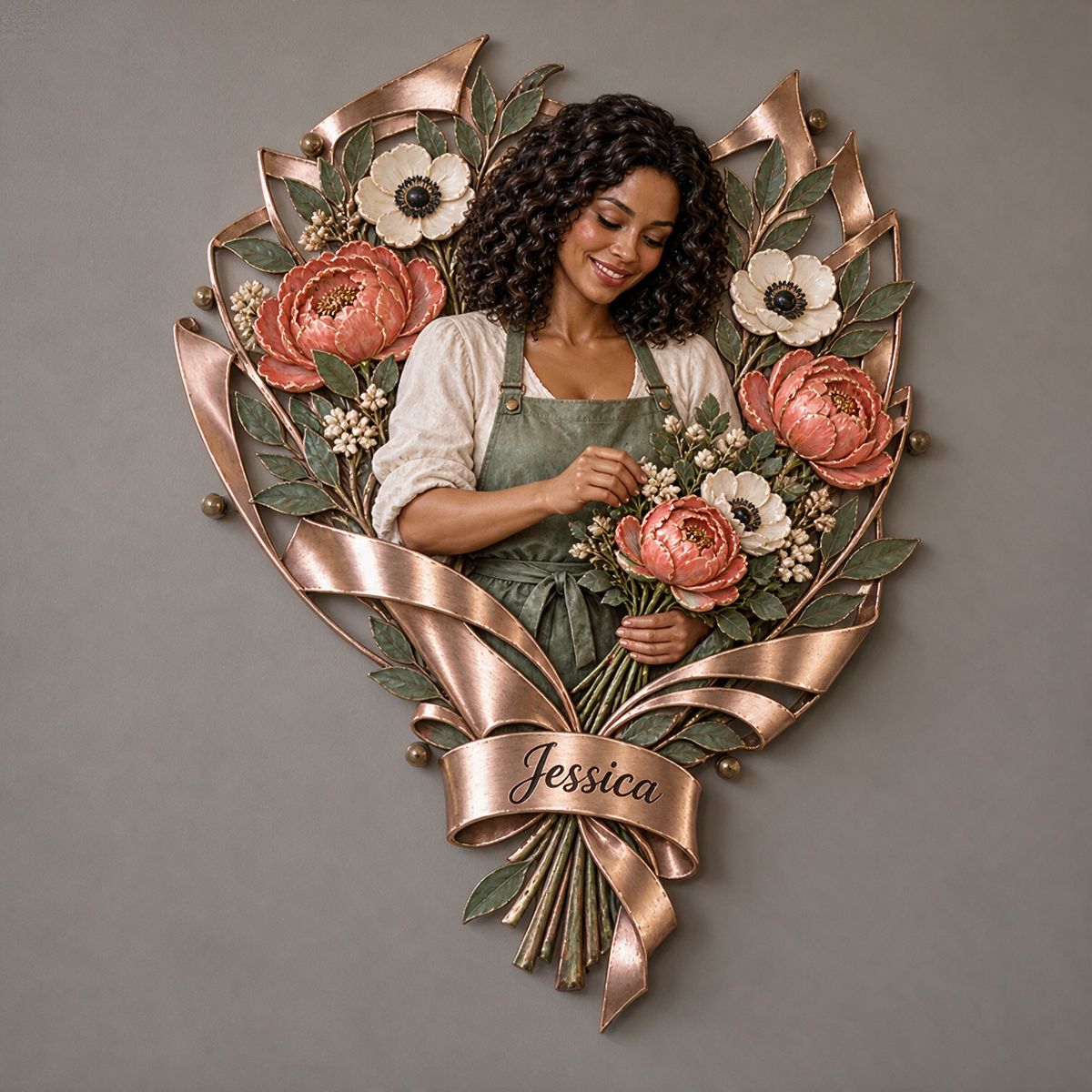 Personalized Custom Photo Floral Self Love 3D Cut Metal Sign - Gift for Women