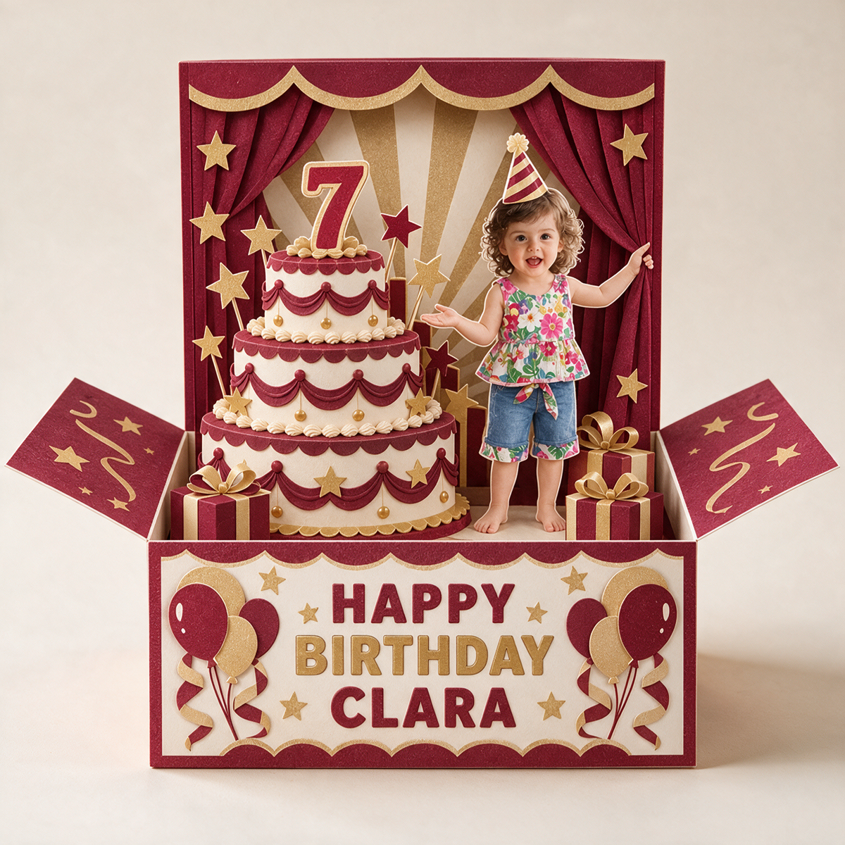 Carte Pop-Up Personnalisée pour Anniversaire