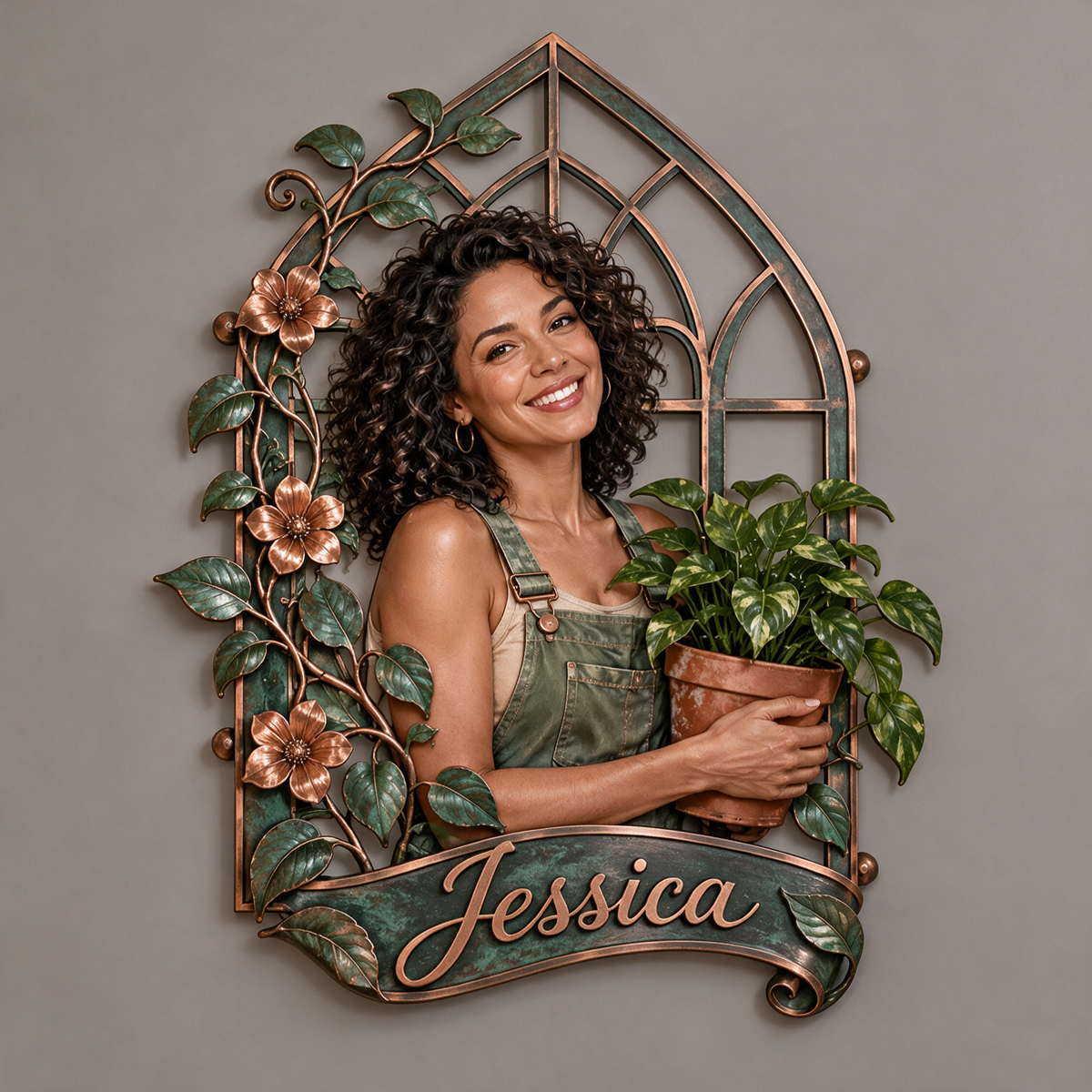 Personalized Custom Photo Gardening 3D Cut Metal Sign - Gift for Women