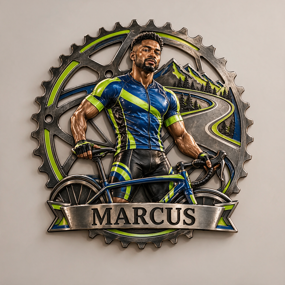 Personalisierte 3D-gedruckte Metalltafel mit Foto - Geschenk für junge Männer