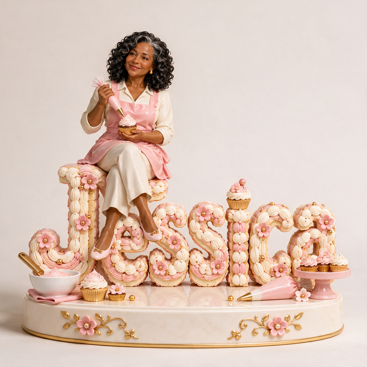 Personalized Custom Photo Cupcake Baking Custom Shaped Acrylic Plaque - Gift for Older Women Who Bake