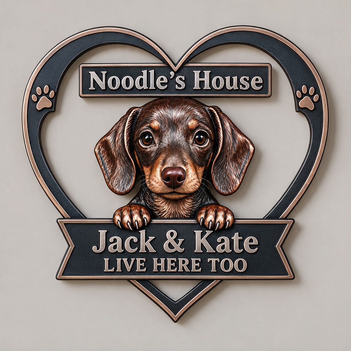 Personalized Custom Photo Dachshund 3D Cut Metal Sign - Dog Lover Gift for Home Decor