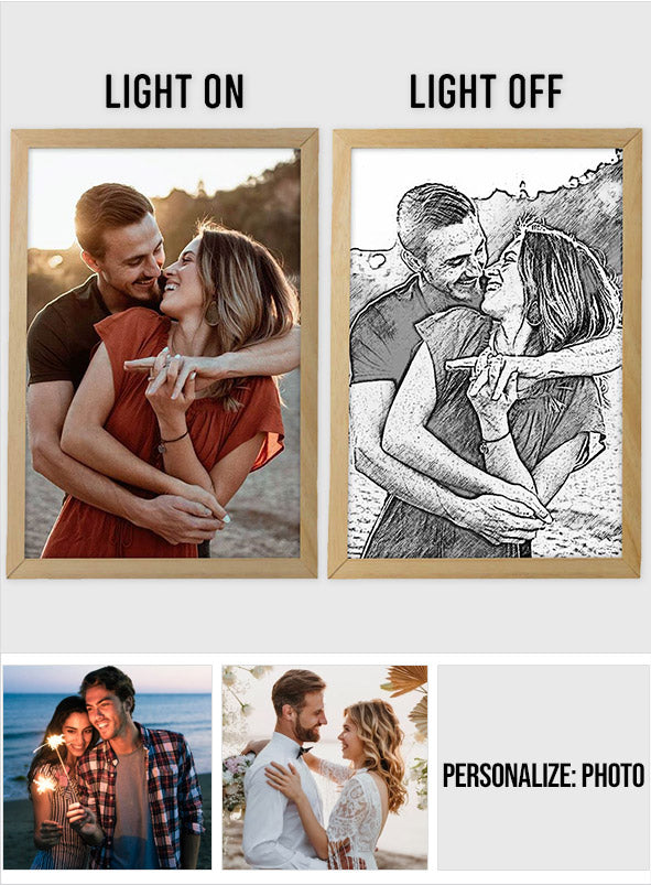 Custom Light Photo Frame - Personalized Couple Light Photo Frame